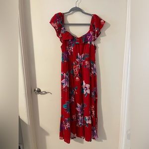 Old Navy Red Floral Dress
